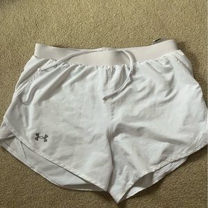 White Under Armor athletic shorts
